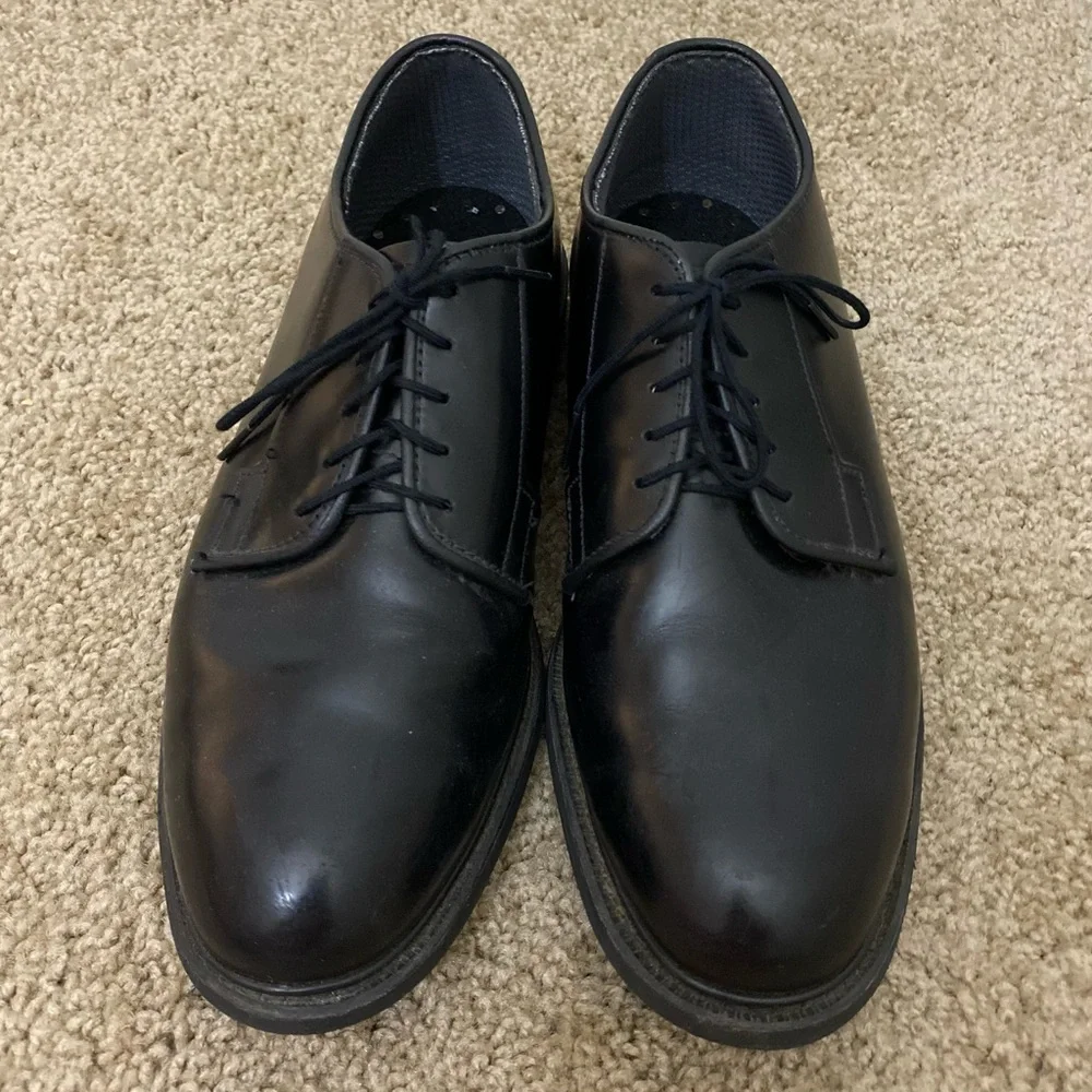 Black Leather Shoes Bates Leather Uniform Oxford Shoes E00968C 10D
